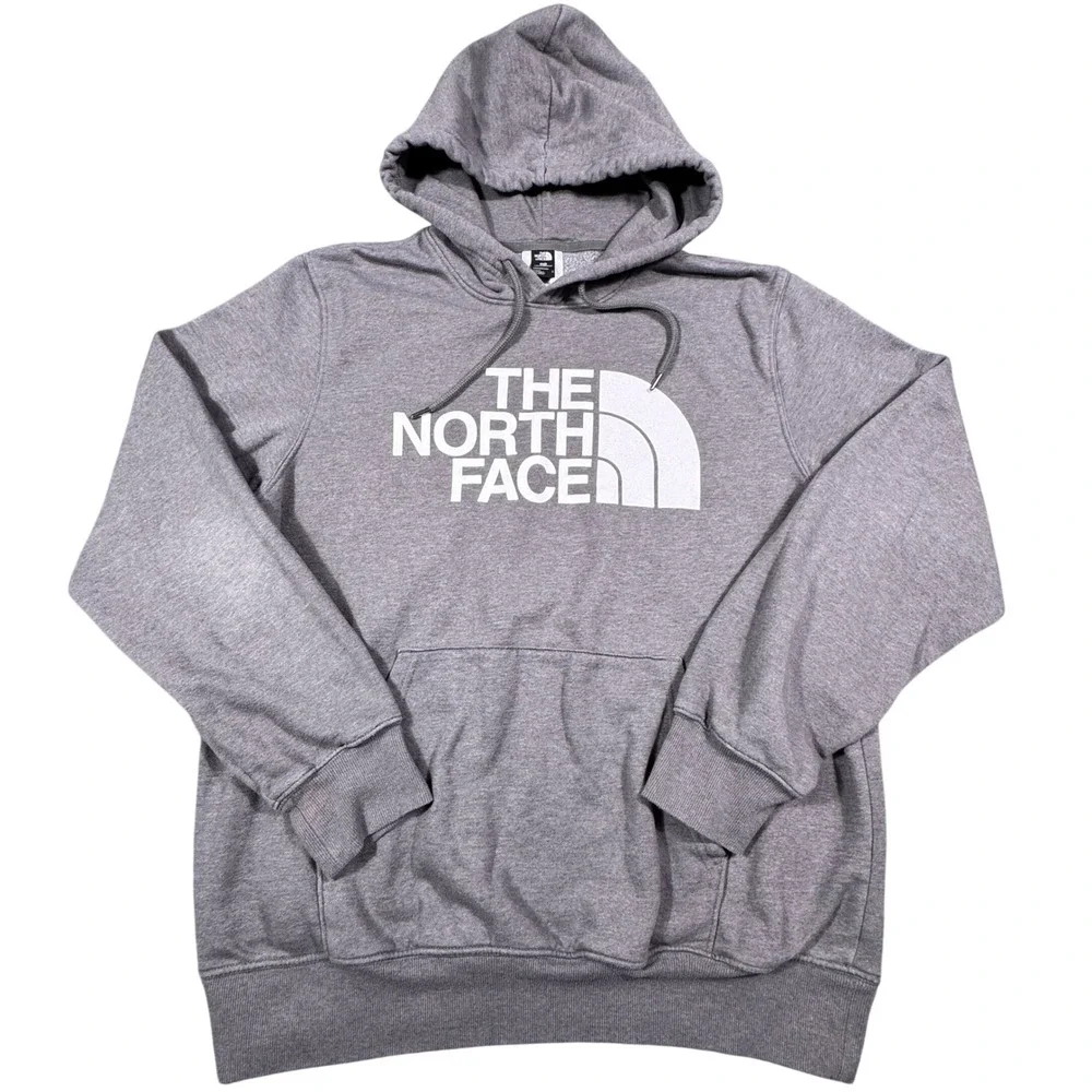 The North Face Mens‎ Circular Design Logo Hoodie Gray Pullover Sweatshirt Large
